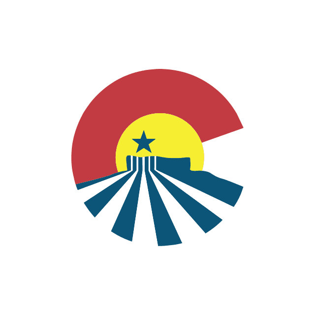 Colorado State Flag Icon Logo Design - Castle Rock, CO